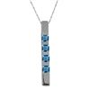 Genuine 0.35 ctw Blue Topaz Necklace Jewelry 14KT White Gold - REF-26Z6N