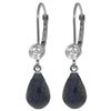 Genuine 6.63 ctw Sapphire & Diamond Earrings Jewelry 14KT White Gold - REF-29M7T
