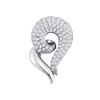 Image 1 : 0.75 CTW Pave-set Diamond Curled Heart Pendant 14KT White Gold - REF-52F4N