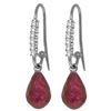 Genuine 17.78 ctw Ruby & Diamond Earrings Jewelry 14KT White Gold - REF-47F5Z