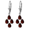 Image 1 : Genuine 4.5 ctw Garnet Earrings Jewelry 14KT White Gold - REF-41Z2N