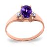 Image 1 : Genuine 0.76 ctw Amethyst & Diamond Ring Jewelry 14KT Rose Gold - REF-20Y8F