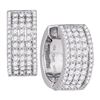 Image 1 : 1.68 CTW Diamond Huggie Earrings 10KT White Gold - REF-134N9F