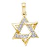 Image 1 : 0.10 CTW Diamond Star of David 6-point Pendant 14k Yellow Gold - REF-20Y9X