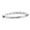 Image 1 : 2 CTW Princess Diamond Double Row Wave Bangle Bracelet 14KT White Gold - REF-326K9W