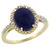Image 1 : Natural 2.52 ctw Lapis & Diamond Engagement Ring 10K Yellow Gold - REF-23Z2Y