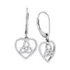 Image 1 : 0.23 CTW Diamond Triquetra Heart Trinity Dangle Earrings 10KT White Gold - REF-22N4F