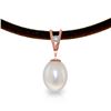 Image 1 : Genuine 4.01 ctw Pearl & Diamond Necklace Jewelry 14KT Rose Gold - REF-23W6Y