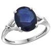 Image 1 : Natural 2.41 ctw Blue-sapphire & Diamond Engagement Ring 10K White Gold - REF-85X2A