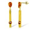 Image 1 : Genuine 4.25 ctw Citrine Earrings Jewelry 14KT Yellow Gold - REF-54Z6N
