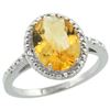 Image 1 : Natural 2.42 ctw Citrine & Diamond Engagement Ring 10K White Gold - REF-25W5K