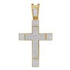 Image 1 : 1.42 CTW Mens Diamond Roman Cross Charm Pendant 10KT Yellow Gold - REF-134Y9X