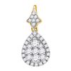 Image 1 : 0.75 CTW Diamond Teardrop Pendant 14KT Yellow Gold - REF-87H2M