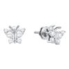 Image 1 : 0.50 CTWDiamond Butterfly Bug Earrings 14KT White Gold - REF-44N9F