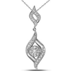 0.34 CTW Diamond Cluster Pendant 14KT White Gold - REF-41N9F