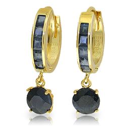 Genuine 3.3 ctw Sapphire Earrings Jewelry 14KT Yellow Gold - REF-59M2T