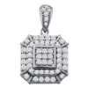 Image 1 : 0.48 CTW Diamond Square Cluster Pendant 10KT White Gold - REF-37W5K