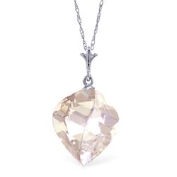 Genuine 12.8 ctw White Topaz Necklace Jewelry 14KT White Gold - REF-27F8Z