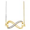 Image 1 : 0.10 CTW Diamond Infinity Pendant 10KT Yellow Gold - REF-16H4M
