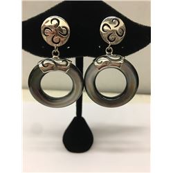 .925 Sterling Silver Shell Earring 4.72g
