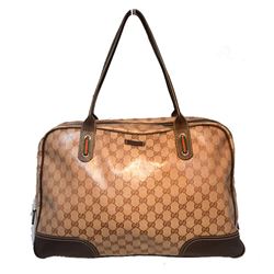 Gucci Coated Monogram Canvas Zippered Travel Tote