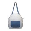 Image 1 : Hermes Canvas Toile and Blue Clemence Leather Shoulder Tote Bag