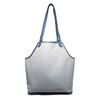 Image 2 : Hermes Canvas Toile and Blue Clemence Leather Shoulder Tote Bag