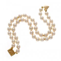 6.0-6.5mm Double Strand Japanese Akoya Pearl Bracelet
