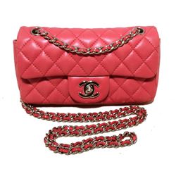 Chanel Dark Pink Quilted Classic Extra Mini Flap Shoulder Bag