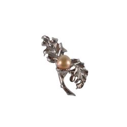 10.5 x 11.0mm Flower Golden South Sea Pearl Pin and Pendant