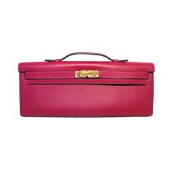 Hermes Fuchsia Swift Leather Kelly Clutch Handbag-rare