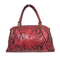 Judith Leiber Vintage Red Snakeskin Doctor Bag