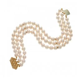 5.5-6.0mm 3 Strand Japanese Akoya Pearl Bracelet