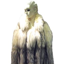 Stunning Womens Blue Fox Fur Coat Size Large-rare