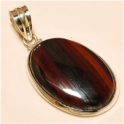 Iron Tiger Eye Pendant Solid Sterling Silver