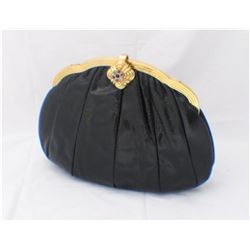 Judith Leiber Gold Embellished Closure Karung Lizard Clutch
