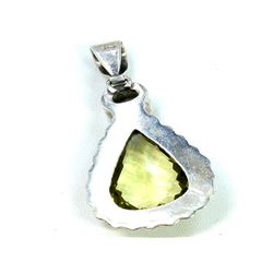 Sterling Silver .925 Lemon Quartz w/ Mystic Topaz Pendant 19.43gram