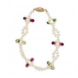 4.0-4.5mm Freshwater Pearl Bracelet with Tourmaline