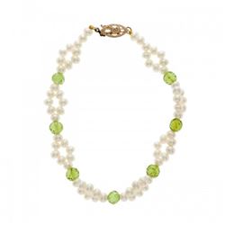 4.0-4.5mm Freshwater Pearl Bracelet with Peridot