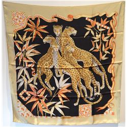 Salvatore Ferragamo Silk Leopard Print Vintage Scarf