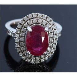 4.59ct Ruby 14K White Gold Ring
