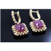 Image 2 : 11.21ct Ruby Cabochion 14K Yellow Gold Earring