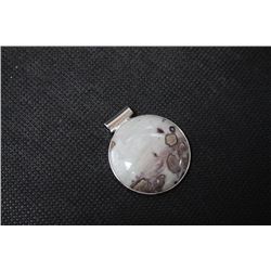 37 M.M. Hand-Polish Tube/Round Red Picture JasperPendants