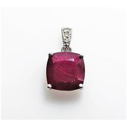 6ct Ruby 14K White Gold Pendant