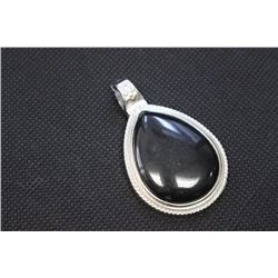 39X63 M.M. Inlay Frame Magnetic Clasp-Pear Hand-Polished-Artistic Jasp Pendants