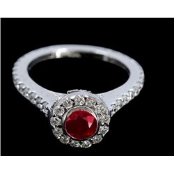 0.98ct Ruby 14K White Gold Ring
