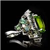 Image 2 : 10.54ct Peridot 18K White Gold Ring