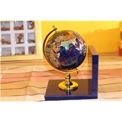 110 M.M. 20-625 [1I3] Globe Lapis Color W/ Lapis Book End (2Pcs) Gift Item