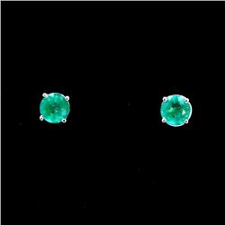 1.49ct Emerald 14K White Gold Earring