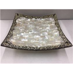 Mother of pearl with 925 Sterling silver decorative plate